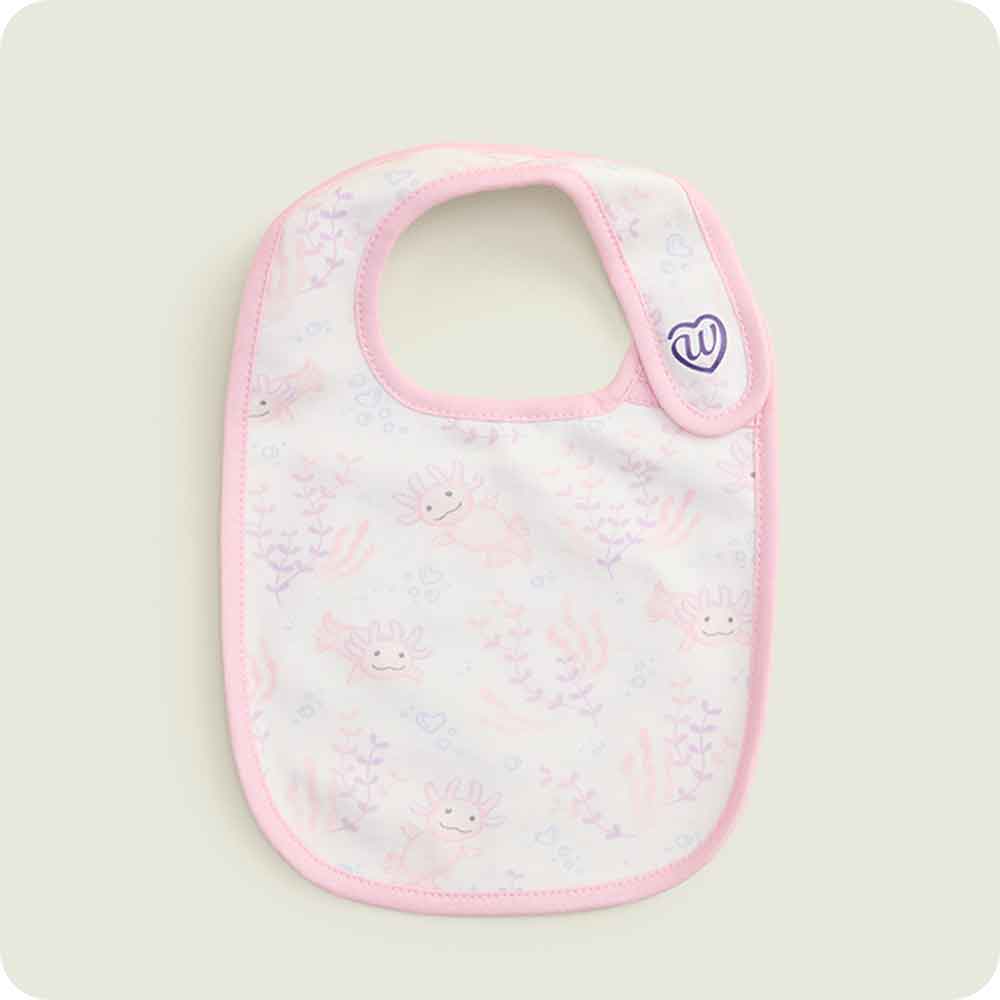 Pink Axolotl Bib Set