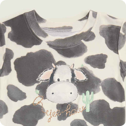 Black and White Cow Shorties Pajamas
